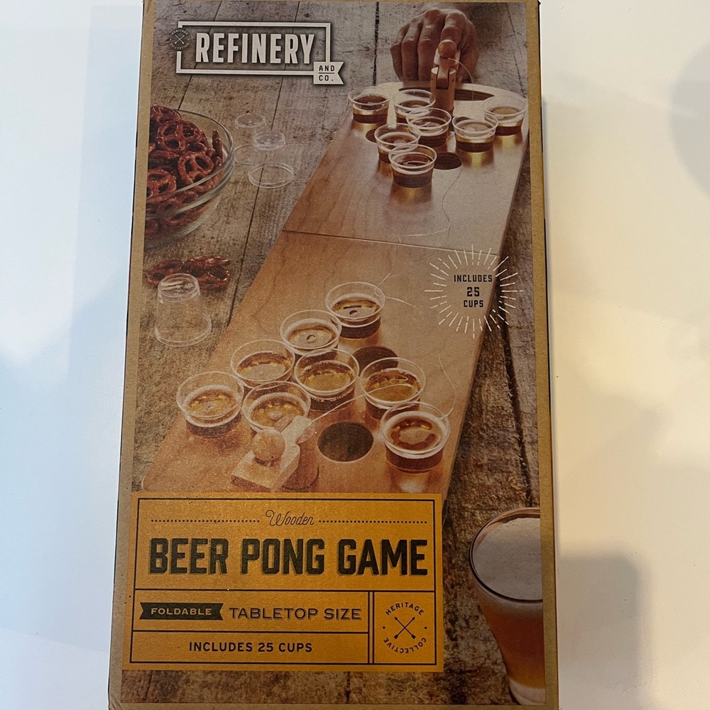Foldable Beer Pong Game - Brown